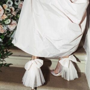 ANTONIO MELANI x Born on Fifth Elle Satin Tulle Bow Back Heels Size 6.5